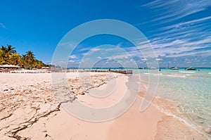 Tropical beach in Isla Mujeres, Mexico photo