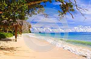 Tropical beach at island La Digue, Seychelles