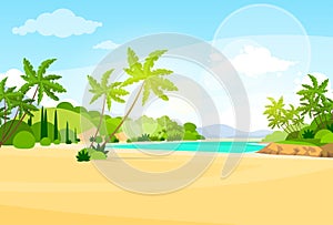 Playa isla palmera un árbol Océano verano 