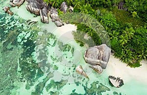 Tropical beach of La Digue island, Seychelles