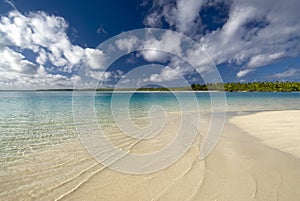 Tropical beach and lagoon. Aitutaki,Cook Islands