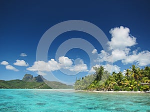 Tropical beach and lagoon water