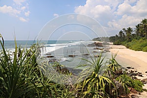 Tropical beach landscapes in South coast, Sri Lanka