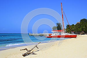 Tropical beach in Montego Bay, Jamaica