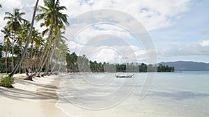 Tropical Beach and Ocean island setting in Samana, Dominican Republic. photo