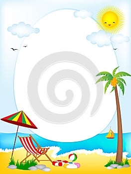 Tropical Beach Oval Frame