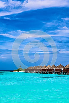 Tropical Beach and Overwater Bungalow