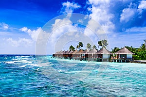 Tropical Beach and Overwater Bungalow