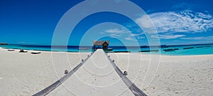 Tropical beach panorama landscape at Maldives