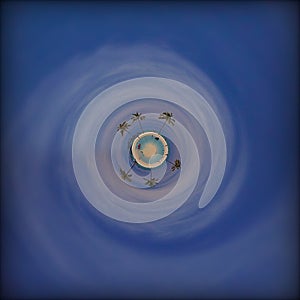 Tropical Hawaii palm tree beach paradise planet