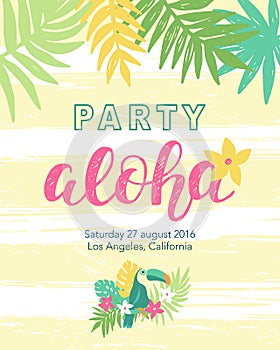 Tropical beach party banner template