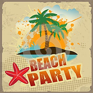 Tropical beach party poster