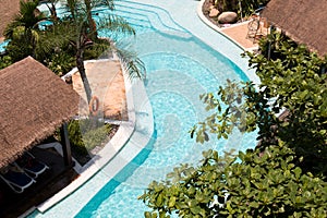 Tropical beach resort hotel swimming pool