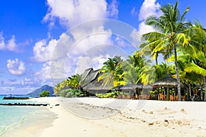 Tropical beach resort in Mauritius island