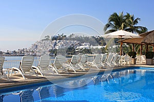 Tropical beach resort pool
