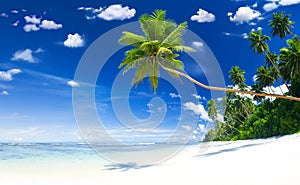 Tropical beach on Samoa vacation