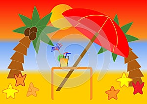 Tropical beach scene