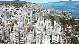 Tropical beach scenery of island os Florianopolis Brazil. Travel landmark.