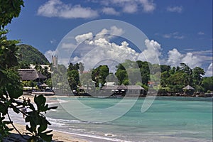 Tropical beach, seaside resort.