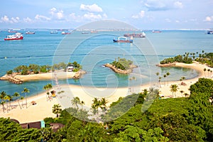 Tropical beach in Sentosa