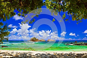 Tropical beach at Seychelles photo