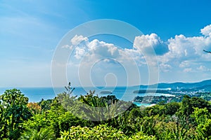 Tropical beach skyline at Karon view point in Phuket, Thailand