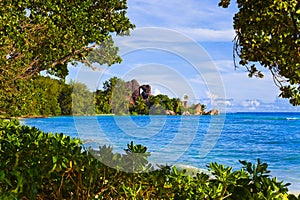 Tropical beach Source D'Argent at Seychelles