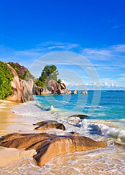 Tropisch Strand Quelle auf der Seychellen 