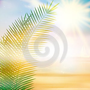 Tropical beach summer template.