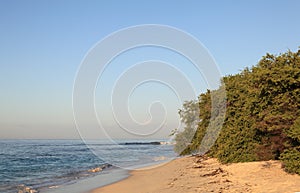 Tropical beach during sunrise time