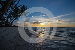 Tropical beach at sunset