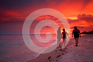 Tropical beach sunset