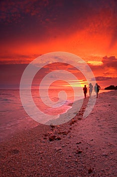 Tropical beach sunset