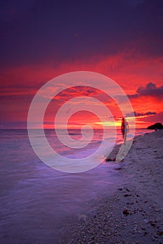 Tropical beach sunset