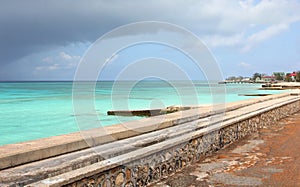 Tropical beach with turquoise ocean. Grand Turk island, The Bahamas photo