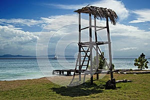 Tropical beach view in Cayo Levantado, Dominican Republic photo