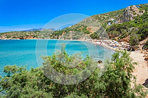 Tropical beach of Voulisma beach, Istron, Crete, Greece