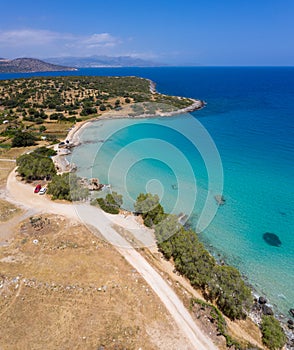 Tropical beach of Voulisma, Istron, Crete, Greece.