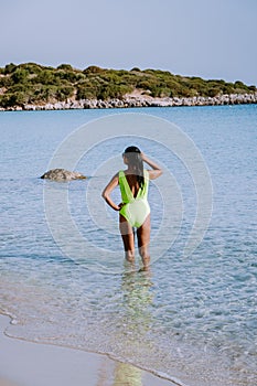 Tropical beach of Voulisma beach, Istron, Crete, Greece photo