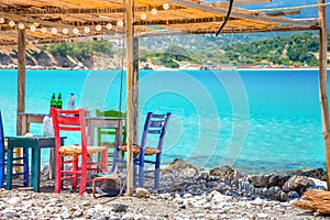 Tropical beach of Voulisma, Istron, Crete, Greece.