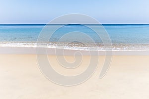 Tropical beach and wave on the sea.