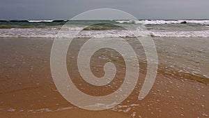 Tropical beach - waves and sand, steadicam