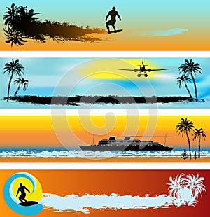 Tropical Beach Web Banner Templates