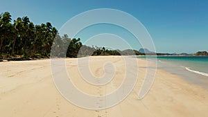 Tropical beach with white sand, view from above.