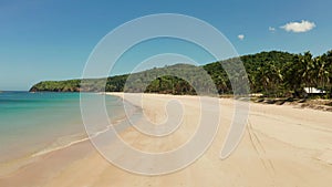 Tropical beach with white sand, view from above.