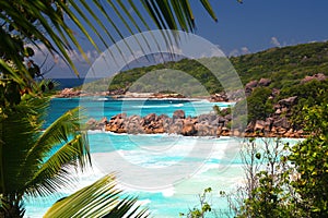 Tropical beaches Petit Anse and Grand Anse, La Dig photo