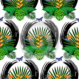 Tropical Bouquet Seamless Pattern