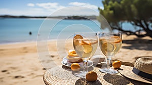 A tropical Christmas picnic on the beach