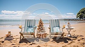 A tropical Christmas picnic on the beach