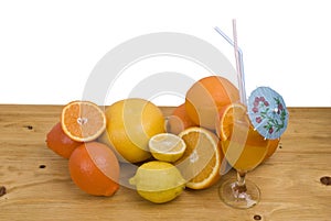 Tropical Citrus Fruit with Juice Drink